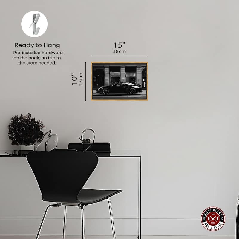 Notoriart City Streets Car Framed Car 1 Piece Canvas Wall Art
