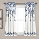 preview thumbnail 94 of 95, Porch & Den Elcaro Floral Room Darkening Curtain Panel Pair 52"W x 45"L - Navy&White