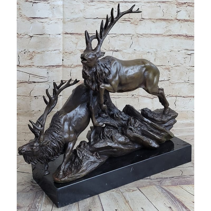 Caribou Elk Stag Buck Bronze Sculpture Trophy Hunter By Truffot Hot Cast Figure