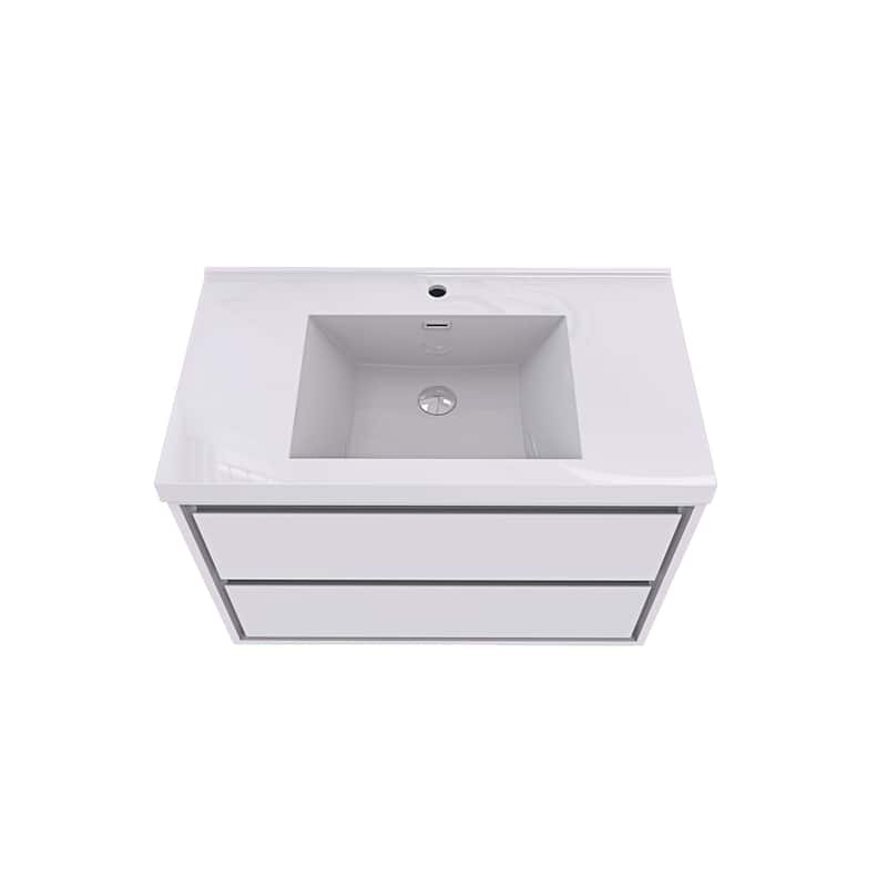 Sage 36" wall mounted bathroom vanity with single basin acrylic top