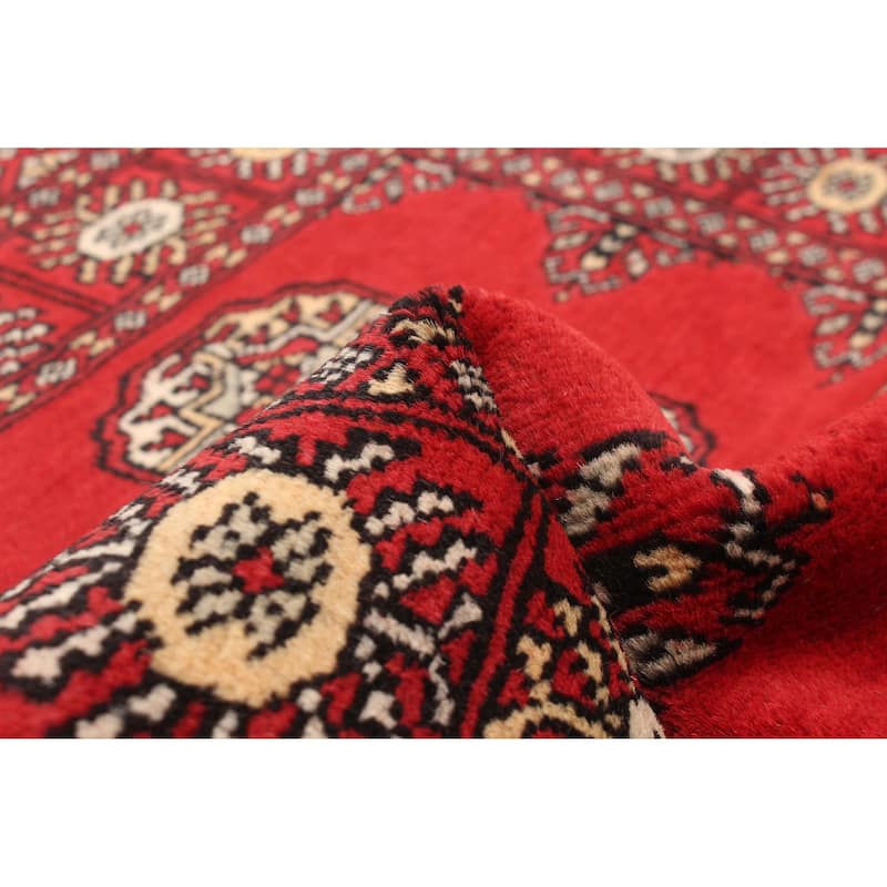 ECARPETGALLERY Hand-knotted Finest Peshawar Bokhara Red Wool Rug - 2'8 x 4'1