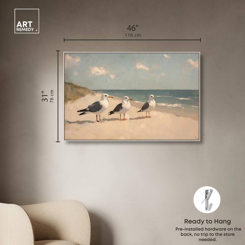 Seagulls at the Beach I Canvas by Art Remedy
