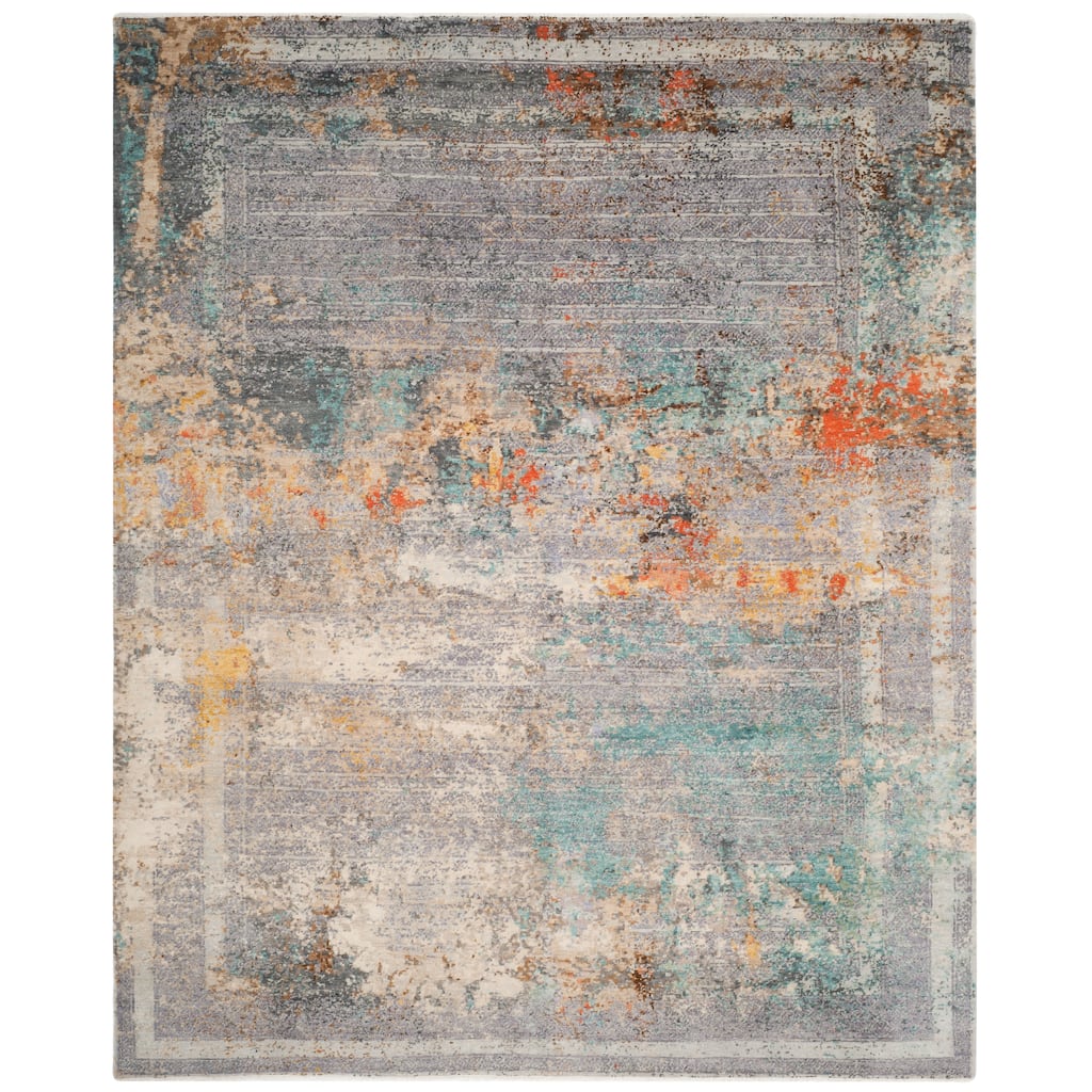 SAFAVIEH Couture Hand-knotted Centennial Lusa Modern Abstract Silk Rug