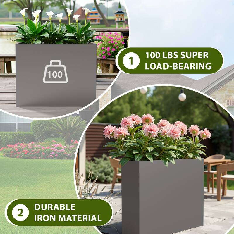 Dovelina Modern Metal Rectangular Planter- Elevate Your Space, Indoors & Outdoors