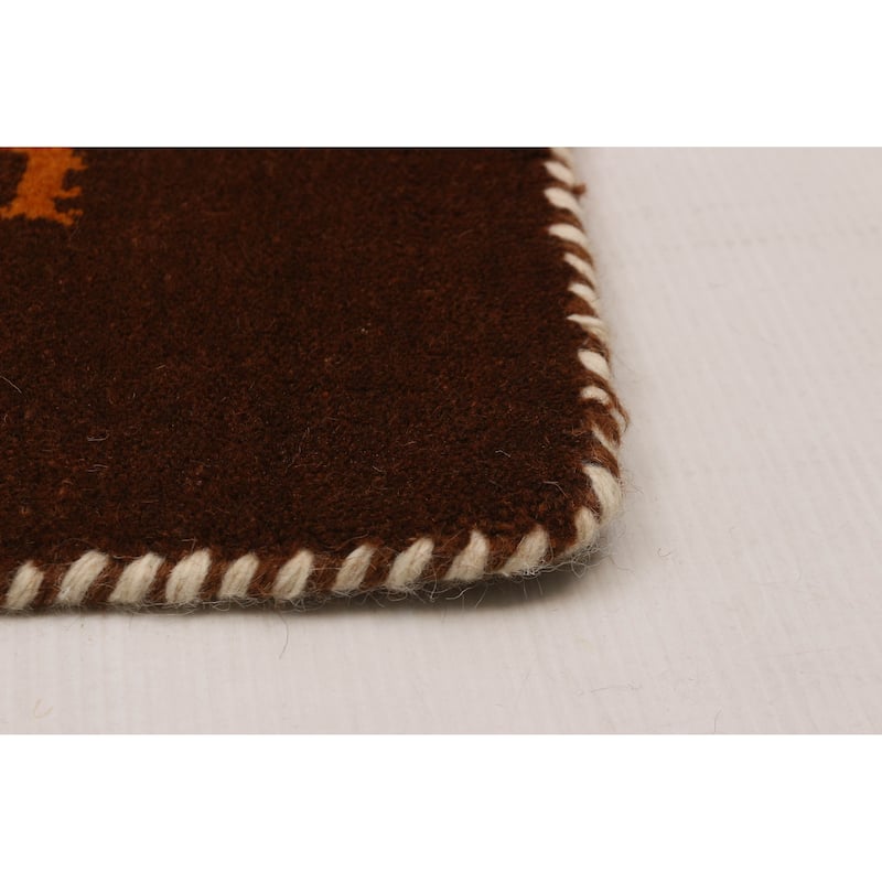 Kashkuli Gabbeh Brown Rug 2'9" x 11'0" - 2'9 x 11'0