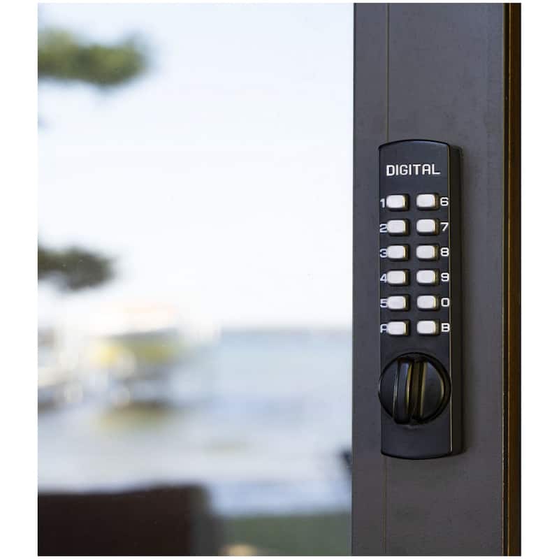 Lockey C Series Keyless Entry Sliding Door Mechanical Deadbolt - Jet Black