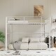 preview thumbnail 23 of 31, Metal Loft Bed Twin, Loft Bed Frame with Guard Rails and Flat Ladder White