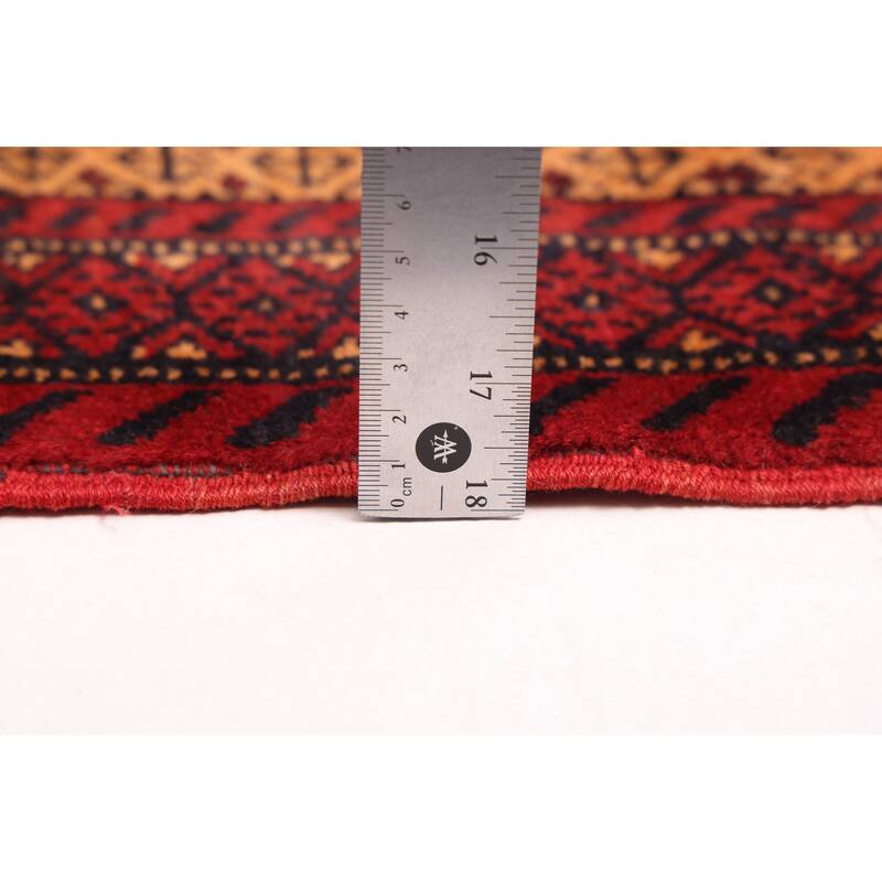 ECARPETGALLERY Hand-knotted Teimani Dark Navy, Red Wool Rug - 3'11 x 6'4