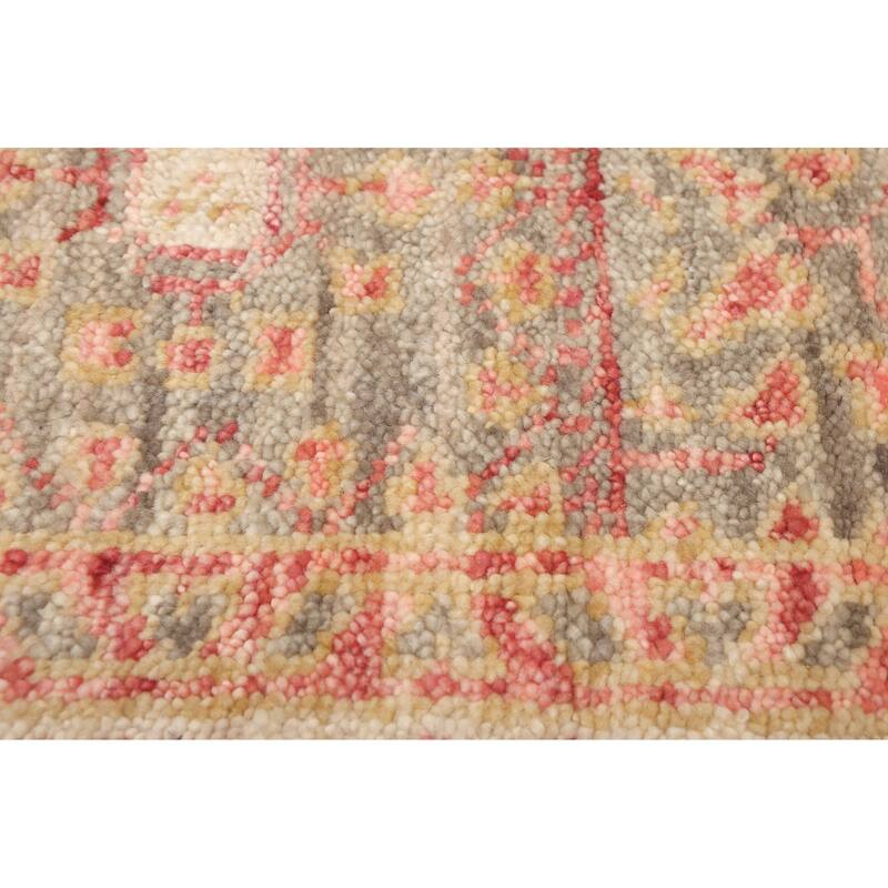 ECARPETGALLERY Hand-knotted Mamluk Dark Grey, Pink Wool Rug - 8'0 x 10'1