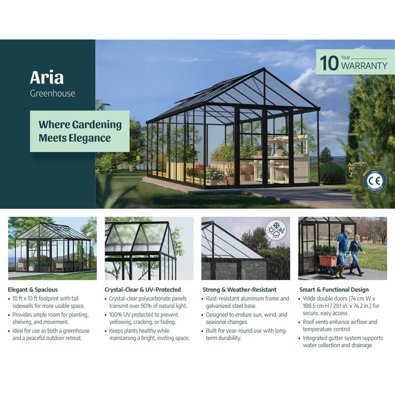 Canopia Aria 10 ft. Black / Clear Greenhouse Kit