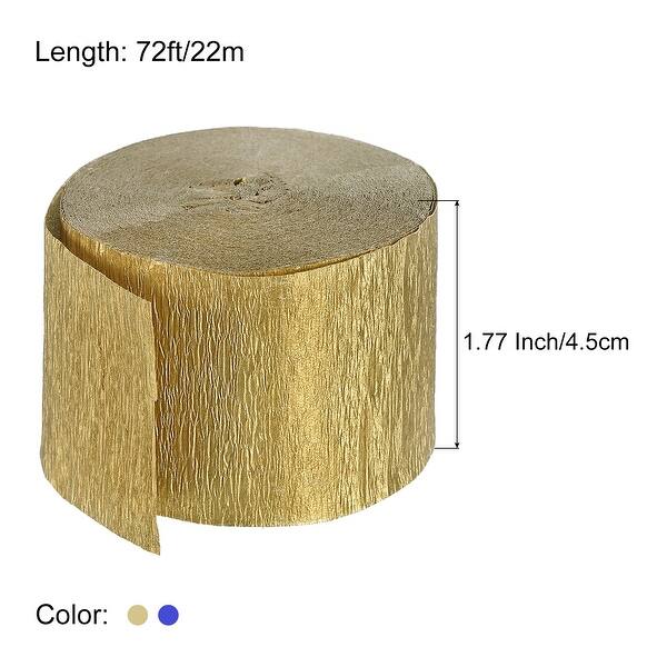 Crepe Paper Streamers 4 Rolls 72ft in 2 Colors (Persian Blue,Gold Tone ...