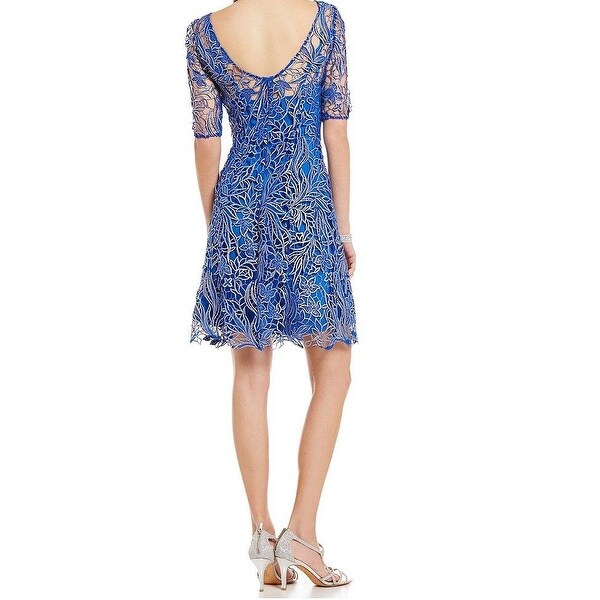blue silver dress illusion