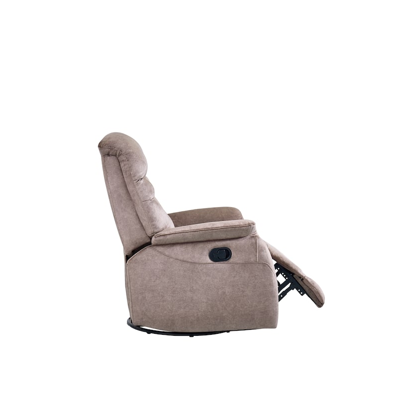 360° Rocking Swivel Recliner Chair with Adjustable Backrest, Durable Fabric, Modern Reclining Sofa with Lumbar Support