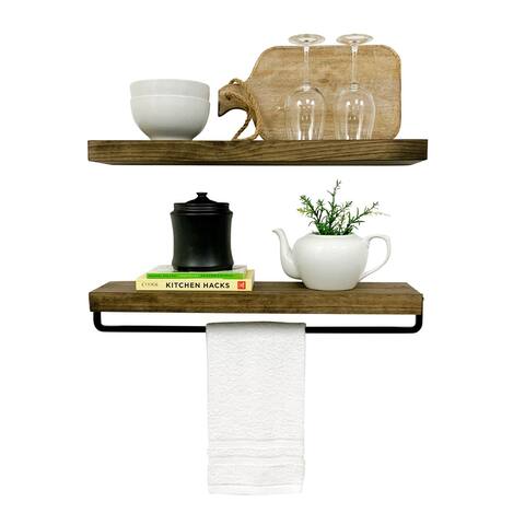 True Floating Shelf and Towel Rack Set