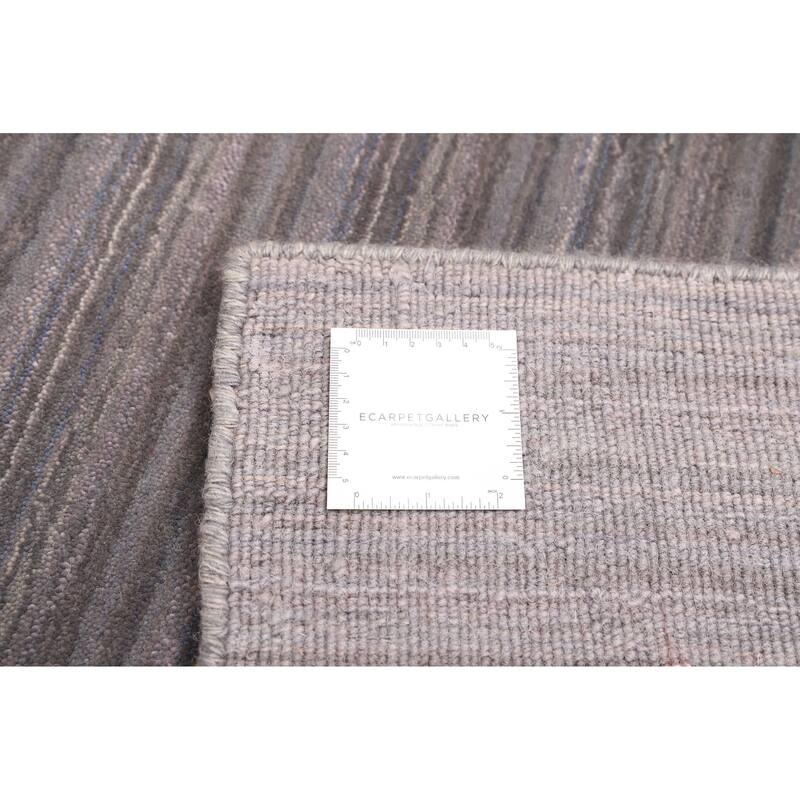 ECARPETGALLERY Hand Loomed Kashkuli Gabbeh Dark Grey Wool Rug - 4'10 x 6'11