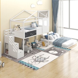 Multifunctional Design Twin over Full Bunk Bed with ladder - Bed Bath ...