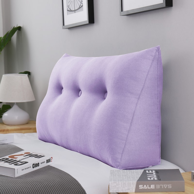 WOWMAX Bed Rest Wedge Reading Pillow Headboard Back Support Cushion - Twin - Lavender