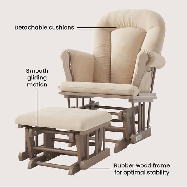 Wooden Glider Rocker With Ottoman Ottoman Glider Rocker Nursery Chair Rocker Glider With Ottoman Solid Wood  Glider Rocking Chair With