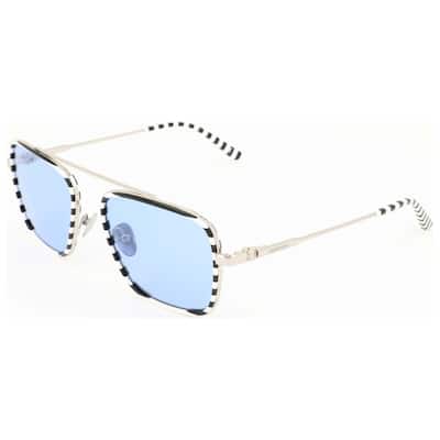 Calvin Klein Man 55mm White/Black Stripes Sunglasses CK18102S-199-55