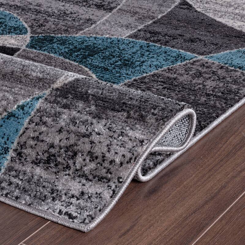 Contemporary Distressed Circle Area Rug