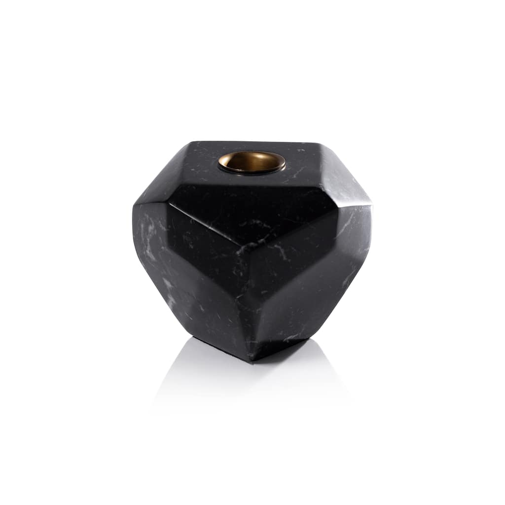 Pentagon Marble Taper Candle Holder