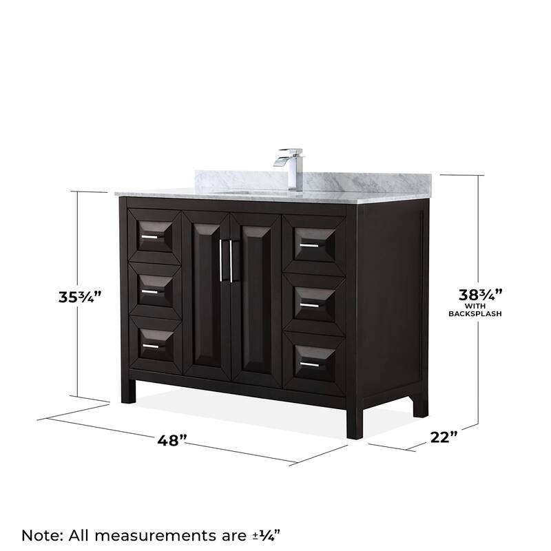 Wyndham Collection Daria 48" Free Standing Single Vanity Set with MDF