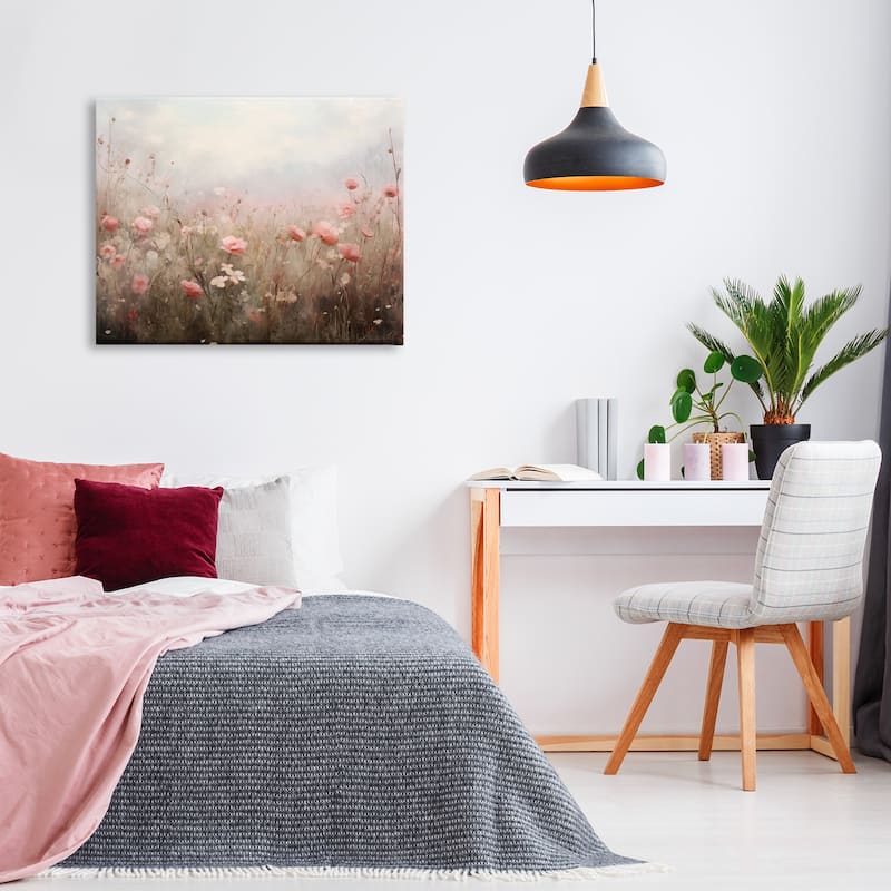 Stupell Pastel Pink Meadow Flowers Canvas Wall Art Design By Arlington Prints