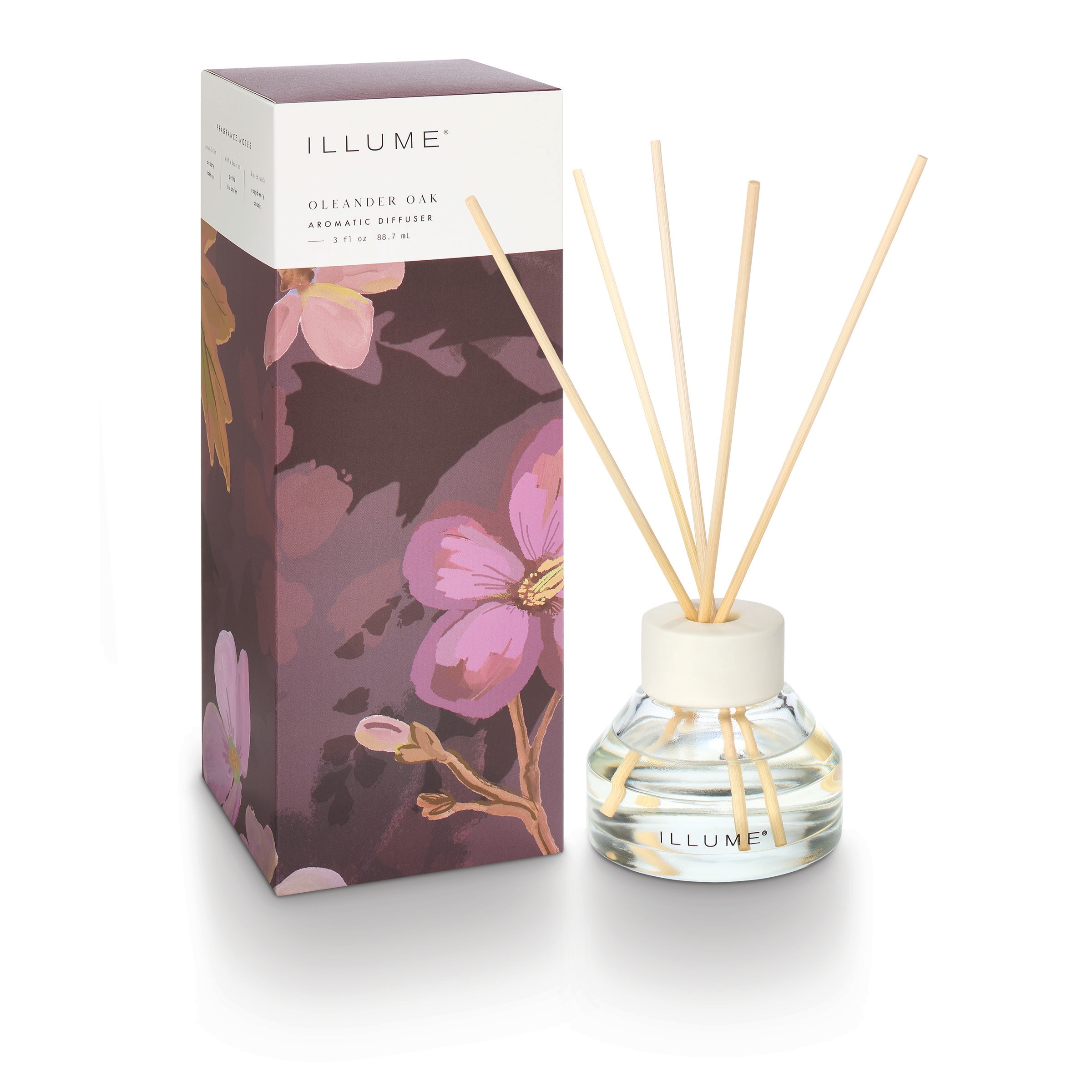 Beautifully Done Oleander Oak Aromatic Diffuser - 3.5"L x 3.5"W x 9.5"H
