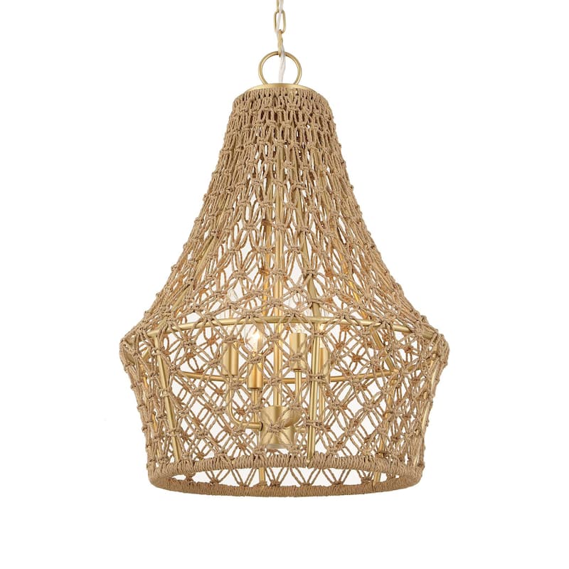 Uttermost Macrame 4 Light Rope Pendant - 18"W x 18"D x 25.5"H