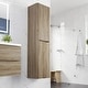 preview thumbnail 2 of 6, Eviva Smile 16"W x 15"D x 75"H White Oak Wall-Mounted Linen Cabinet
