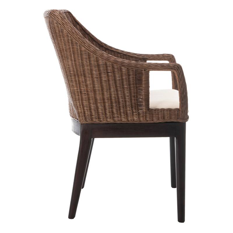 SAFAVIEH Duyen Dining Multi/ Brown Arm Chair - 23" x 23.3" x 34" - 23Wx23Dx34H
