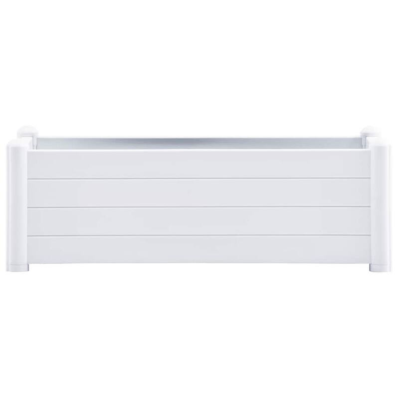 vidaXL Raised Bed White Polypropylene Medium UV-resistant materials - 39.4" x 16.9" x 13.8"/ 1