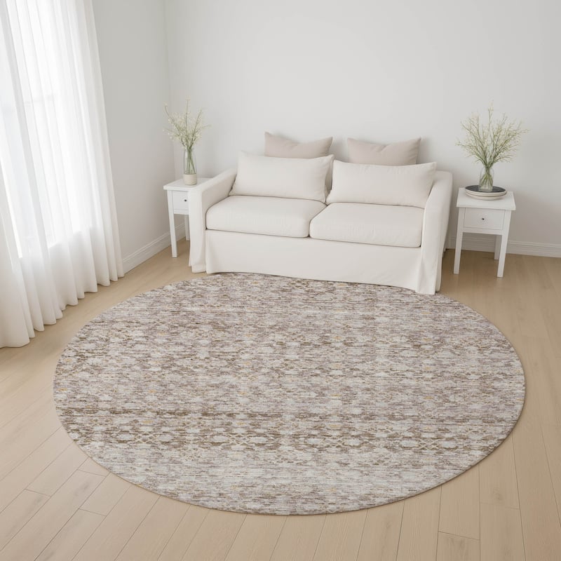 Premium Washable Super Soft Vintage Traditional Mayfield Rug - Taupe - 8' x 8'
