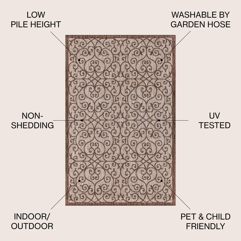 JONATHAN Y Ourika Textured Weave Indoor/Outdoor Area Rug