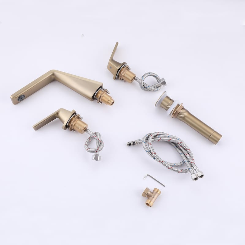 Widespread Deck Mount 2-Handle Bathroom Faucet with Pop Up Drain