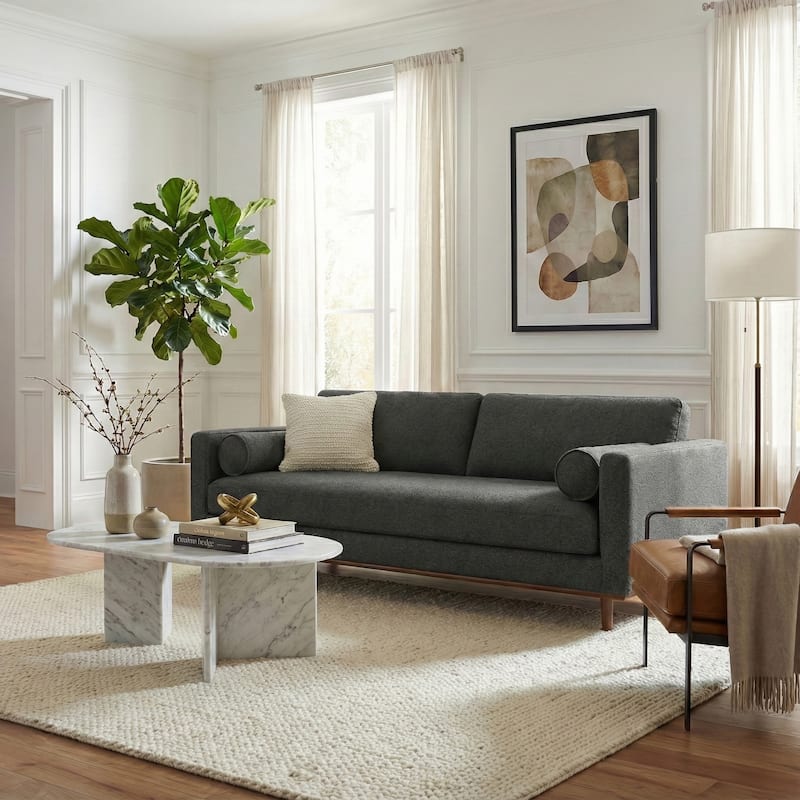 WYNDENHALL Brixley 89 inch Wide Mid-Century Modern Sofa - 88.8" W x 38.25" D x 34" H 