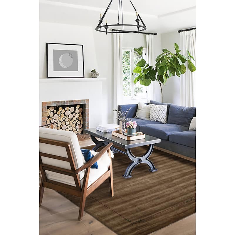 ECARPETGALLERY Hand Loomed Kashkuli Gabbeh Brown Wool Rug - 9'3 x 11'5