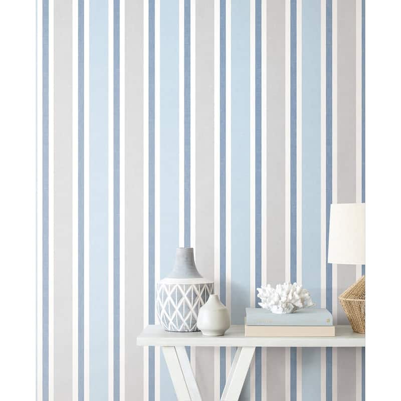 NextWall Linen Cut Stripe Peel and Stick Wallpaper - 20.5 in. W x 18 ft. L