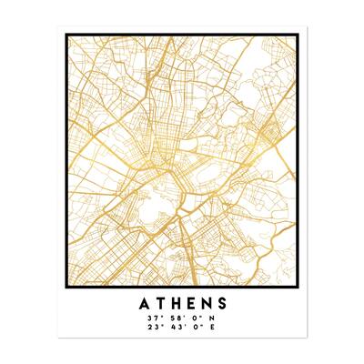 Athens Greece Athens Street Map Maps Minimal Urban Art Print/Poster