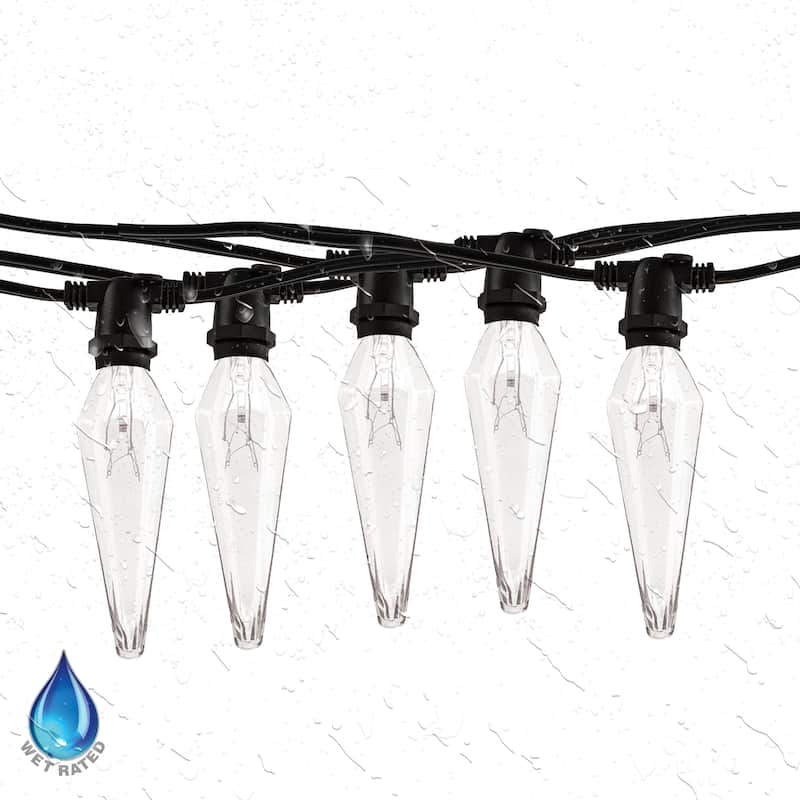 Bulbrite 14 Foot Indoor/Outdoor Black String Light with 10 -15 Watt Bulbs