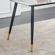 preview thumbnail 9 of 13, Modern Sintered Stone Dining Table Set for 4, 5 Piece Marble Dining Table Set, Kitchen Room Set with 4 Chairs and Metal Legs