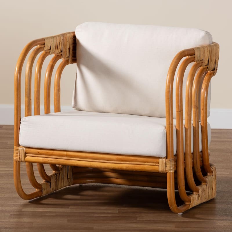 Corsa Modern Bohemian Natural Rattan Arm Chair