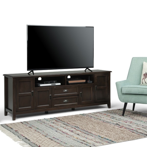 WYNDENHALL Portland SOLID WOOD 72 inch Wide Transitional TV Media Stand For TVs up to 80 inches - 72 inch Wide. Opens flyout.