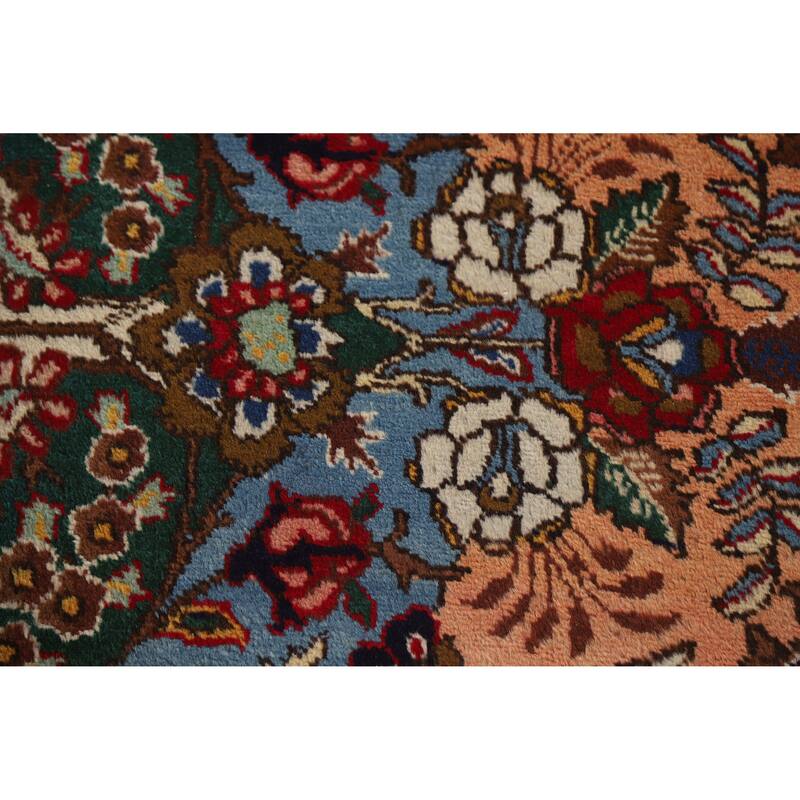 Hand Knotted Oriental 100% Wool Carpet Traditional Floral Beige & Ivories Tabriz Area Rug - 15' 2'' X 10' 1''