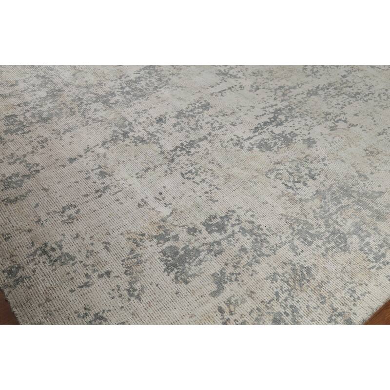 All-Over Abstract Indian Area Rug Hand-Knotted Wool Carpet - 8'0"x 11'5"