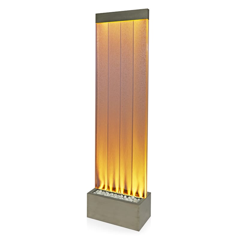 Alpine Corporation 72" Bubble Wall Fountain with Color Changing LED Lights and Remote