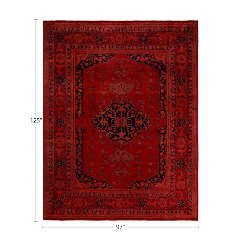 Vibrance, One-of-a-Kind Hand-Knotted Area Rug - Red, 8' 1" x 10' 5" - 8' 1" x 10' 5"