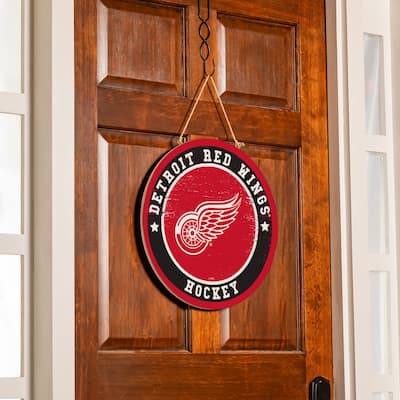 Detroit Red Wings Wooden Door Decor Wall Sign - Multi-Color