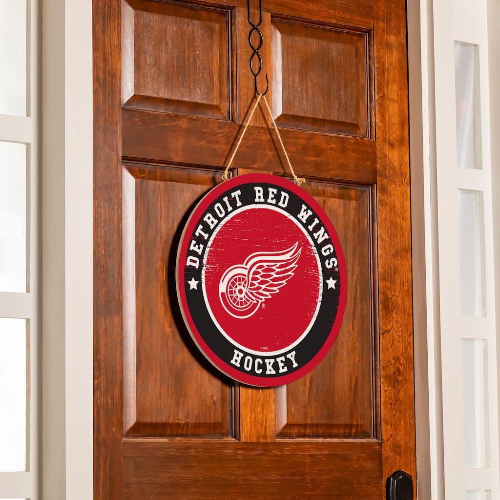 Detroit Red Wings Wooden Door Decor Wall Sign - Multi-Color