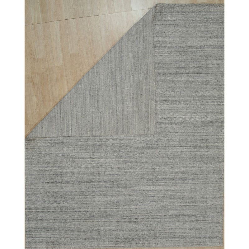 Handloom Wool Silver Contemporary Transitional Super Grass Rug - Modern Elegance and Luxurious Comfort